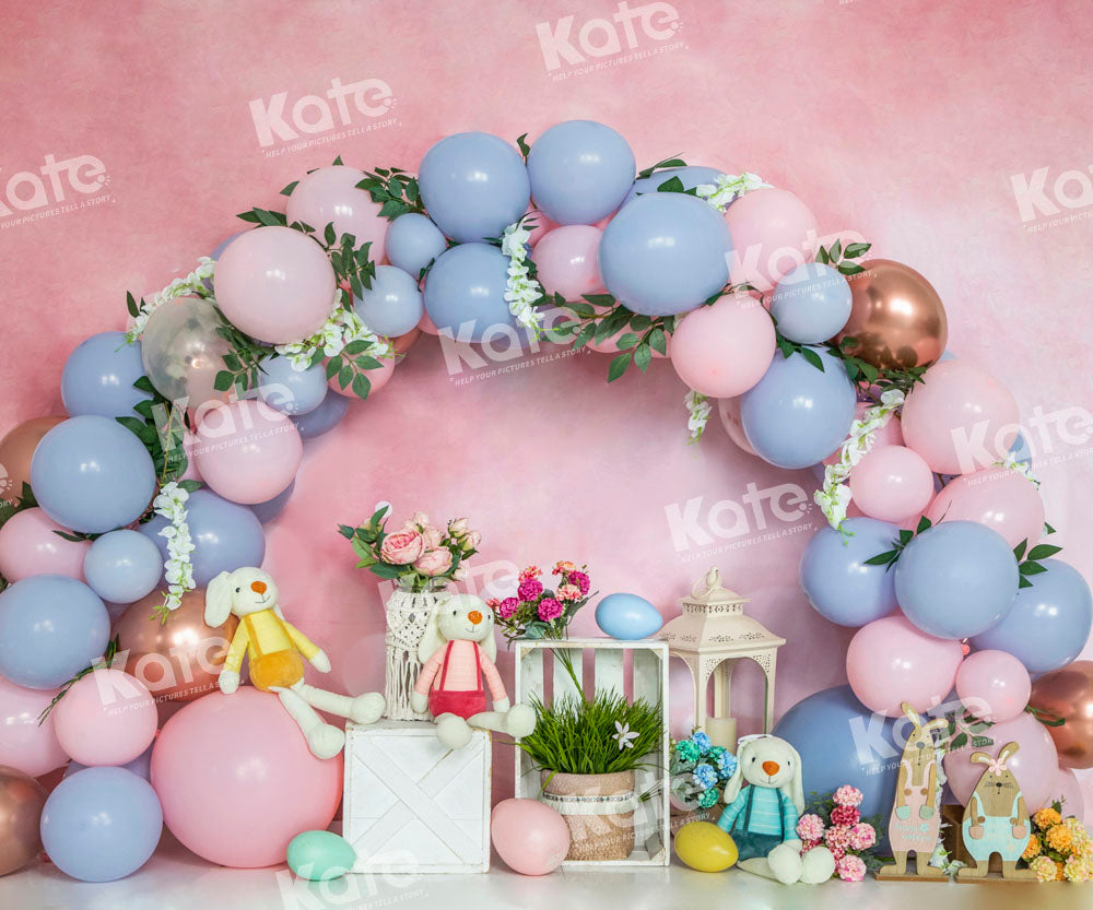 Kate Spring Easter Bunny Backdrop Cake Smash Balloon Designed by Emetselch - Kate Backdrop AU