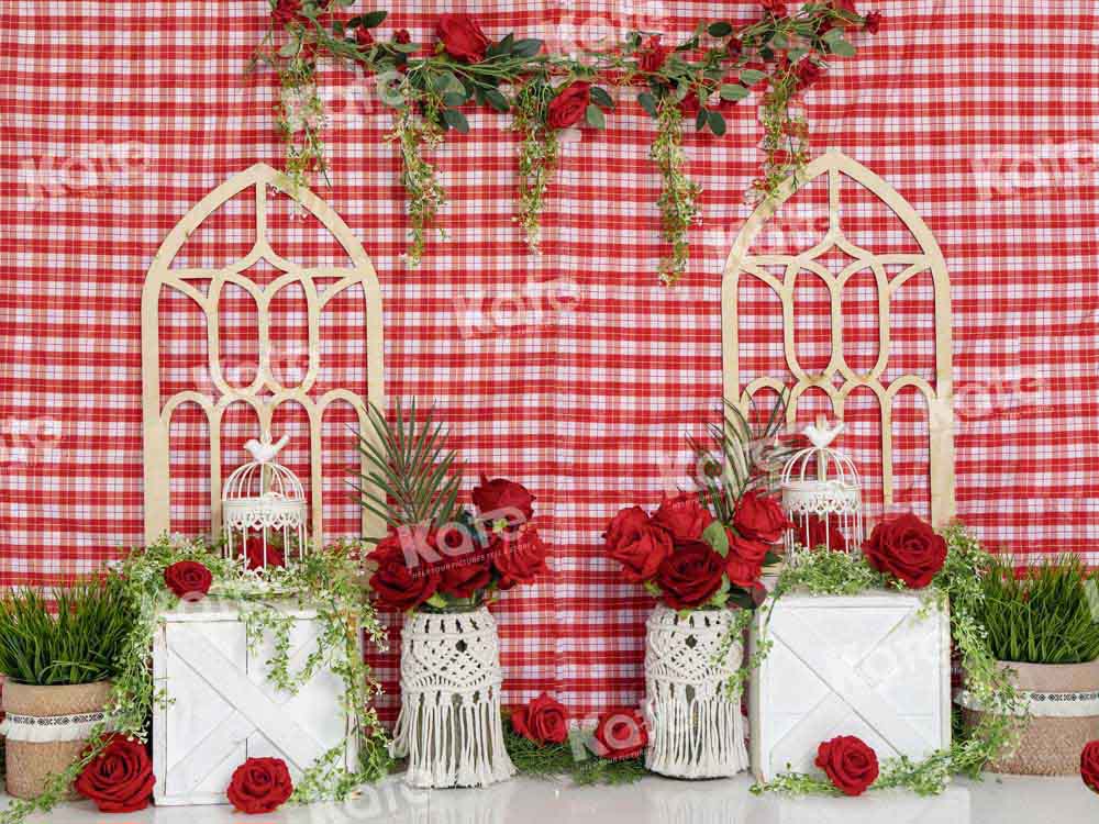 Kate Red Rose Backdrop Manor Valentine's Day Designed by Emetselch - Kate Backdrop AU