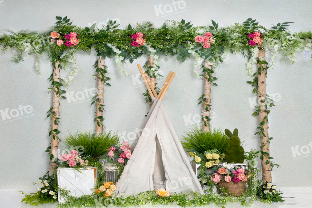 Kate Tree Vine Grass Tent Backdrop Spring Flowers Designed by Emetselch - Kate Backdrop AU