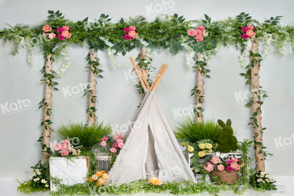 Kate Tree Vine Grass Tent Backdrop Spring Flowers Designed by Emetselch - Kate Backdrop AU