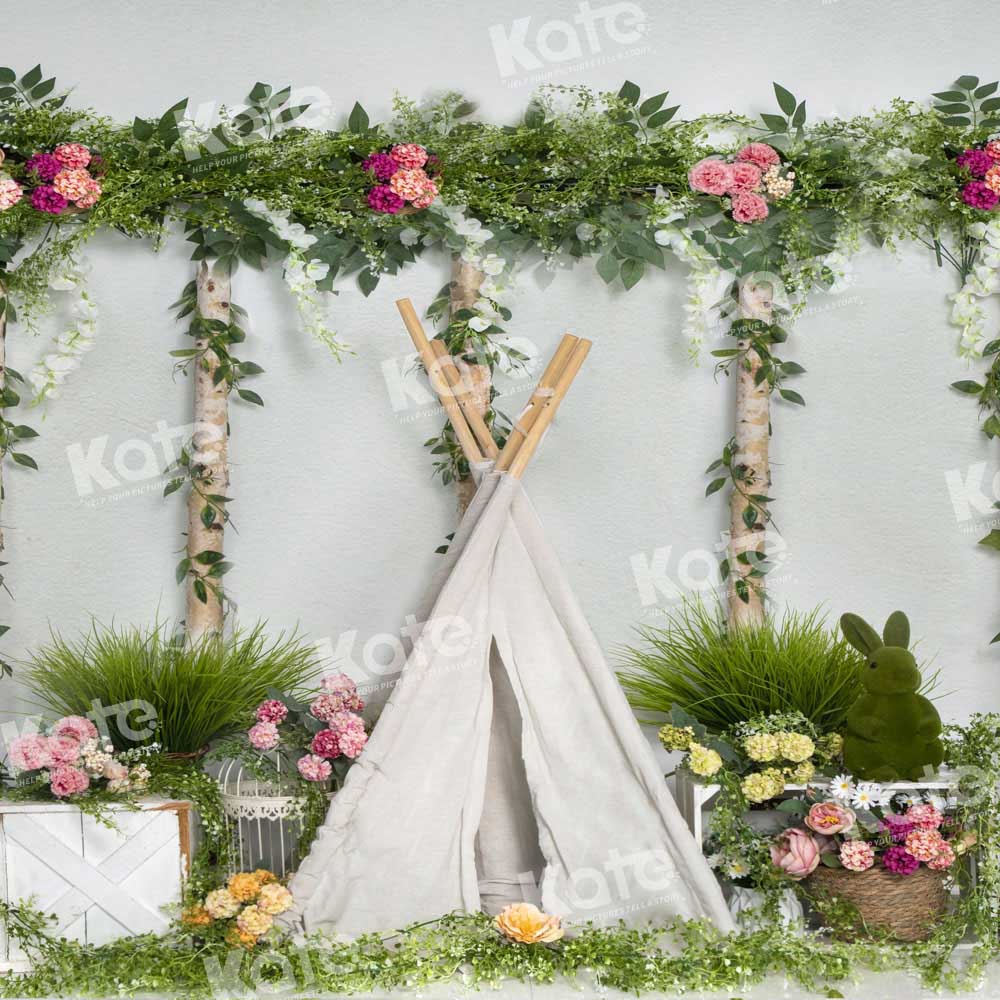 Kate Tree Vine Grass Tent Backdrop Spring Flowers Designed by Emetselch - Kate Backdrop AU