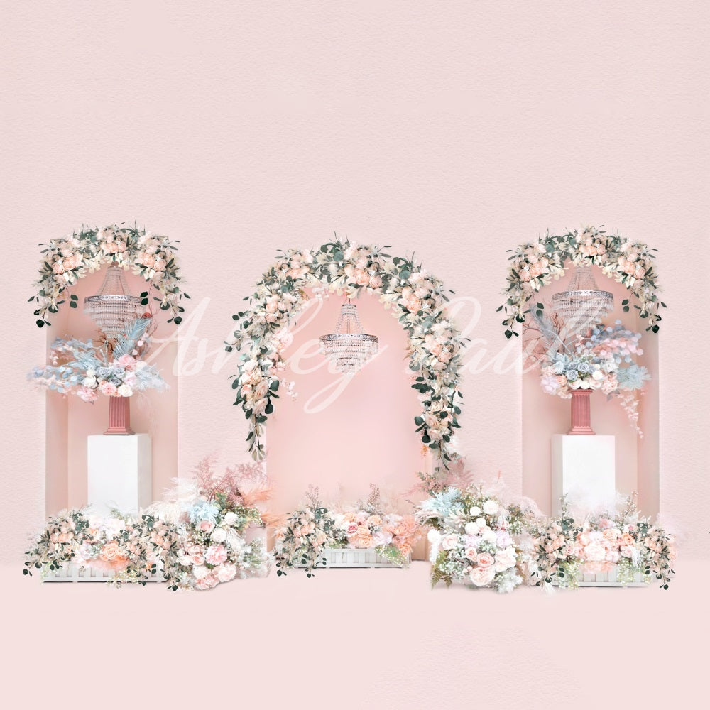 Kate Floral Pink Elegant Wall Backdrop Designed by Ashley Paul - Kate Backdrop AU