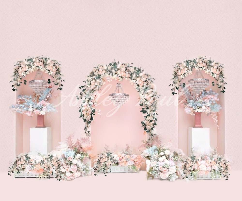 Kate Floral Pink Elegant Wall Backdrop Designed by Ashley Paul - Kate Backdrop AU