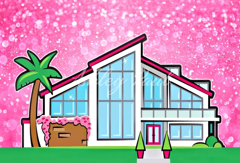 Kate Pink House Backdrop Designed by Ashley Paul - Kate Backdrop AU