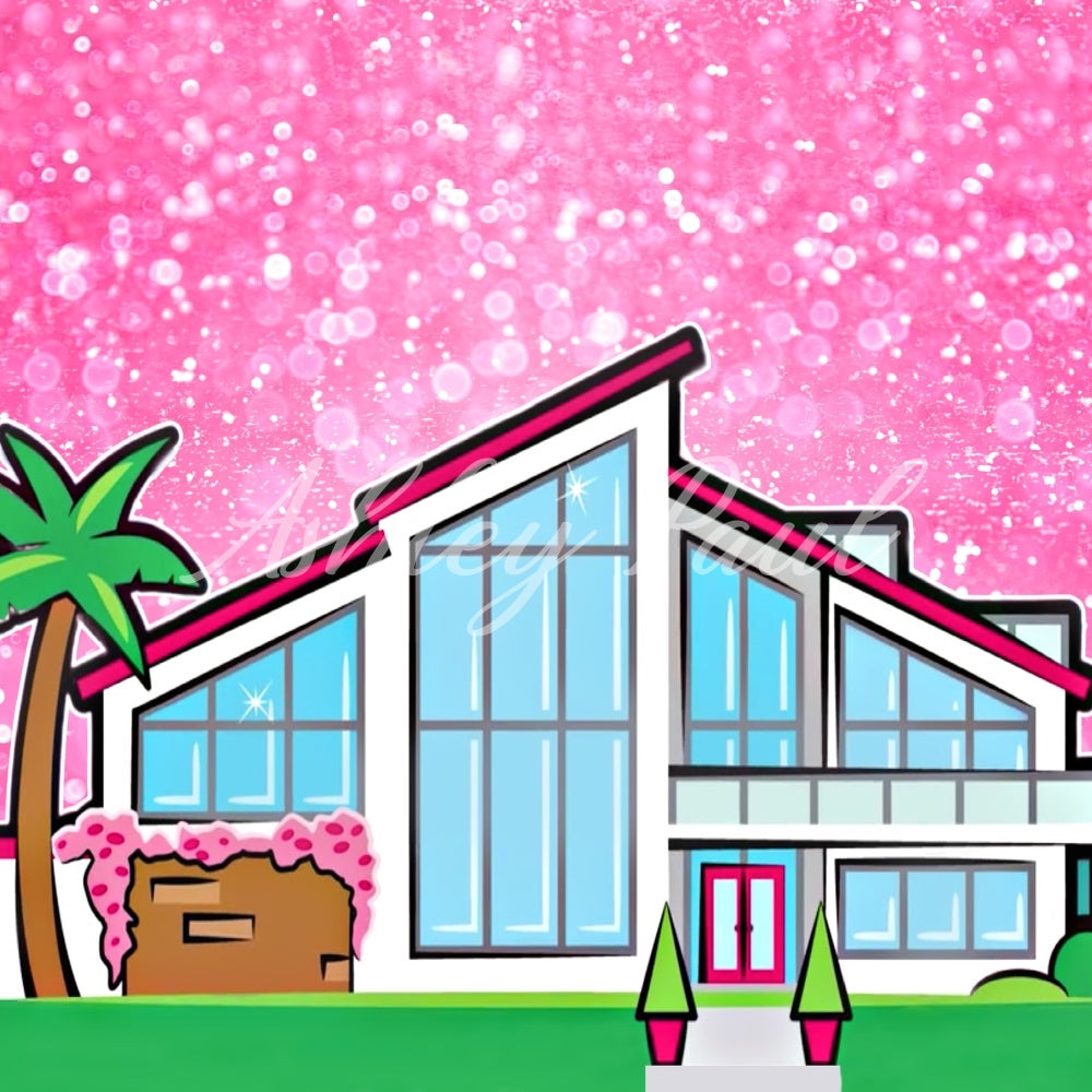 Kate Pink House Backdrop Designed by Ashley Paul - Kate Backdrop AU