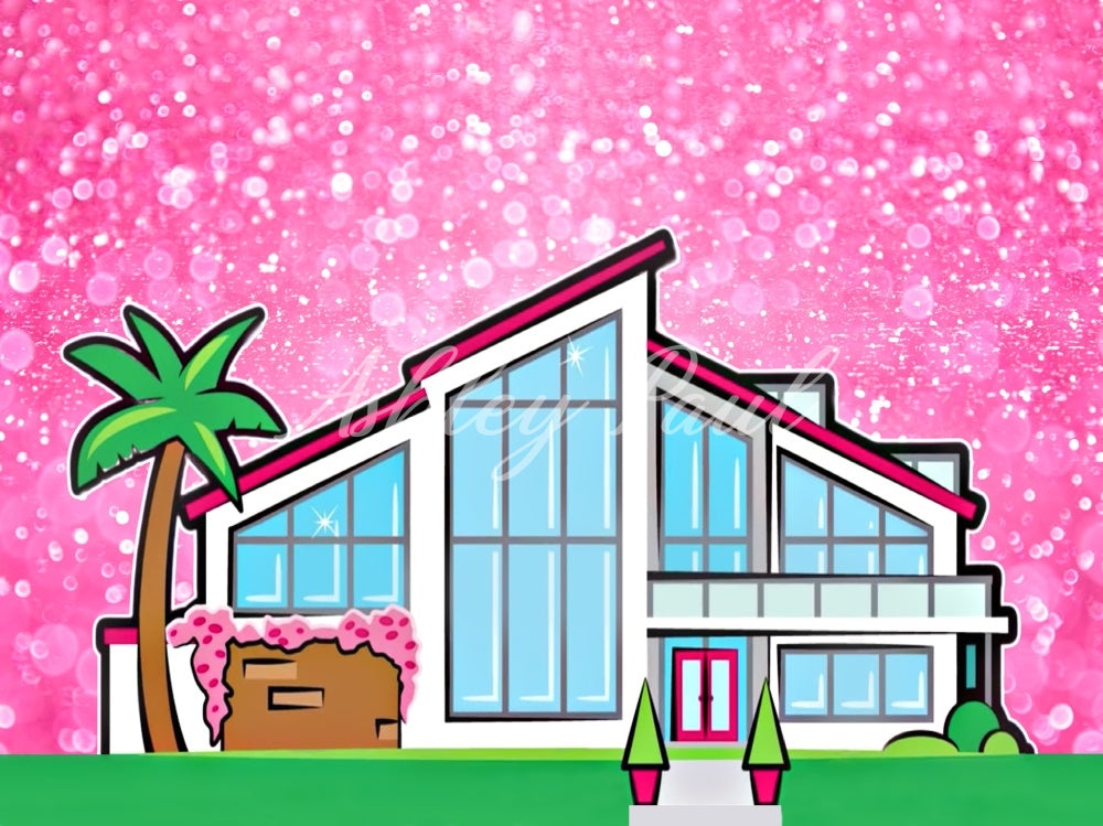 Kate Pink House Backdrop Designed by Ashley Paul - Kate Backdrop AU