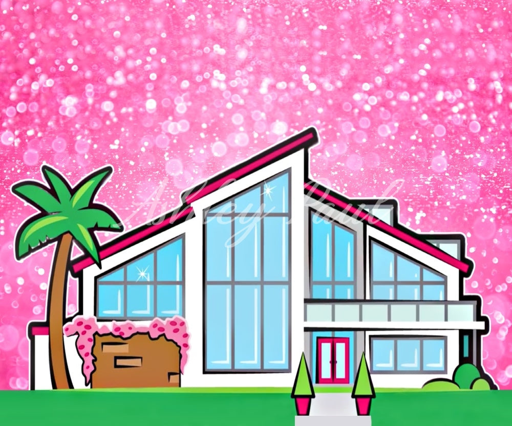 Kate Pink House Backdrop Designed by Ashley Paul - Kate Backdrop AU