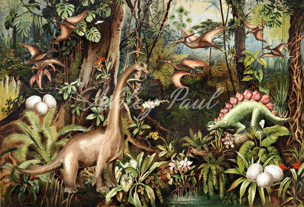 Kate Dinosaur Jungle Backdrop Designed by Ashley Paul - Kate Backdrop AU