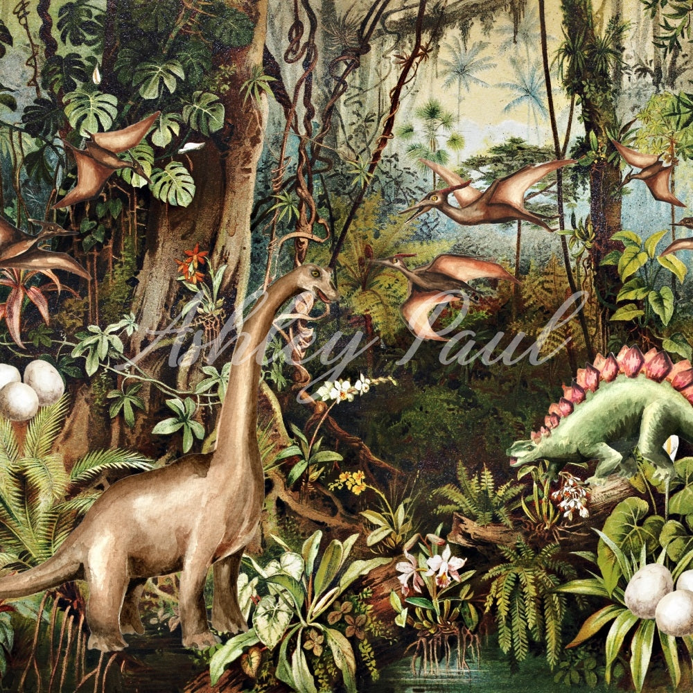 Kate Dinosaur Jungle Backdrop Designed by Ashley Paul - Kate Backdrop AU