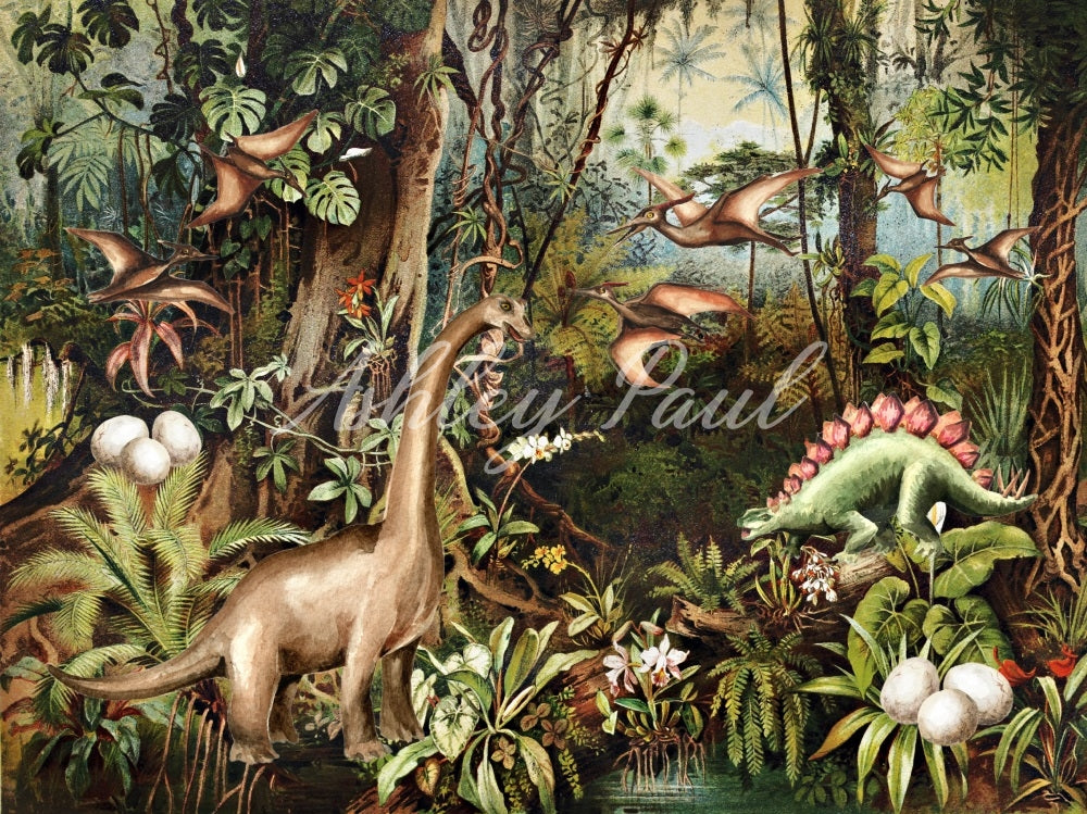 Kate Dinosaur Jungle Backdrop Designed by Ashley Paul - Kate Backdrop AU