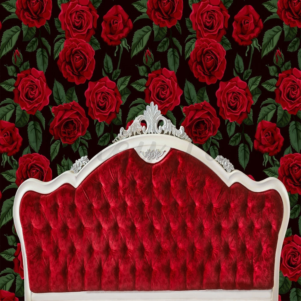 Kate Headboard Rose Backdrop Valentine's Day Designed by Ashley Paul - Kate Backdrop AU