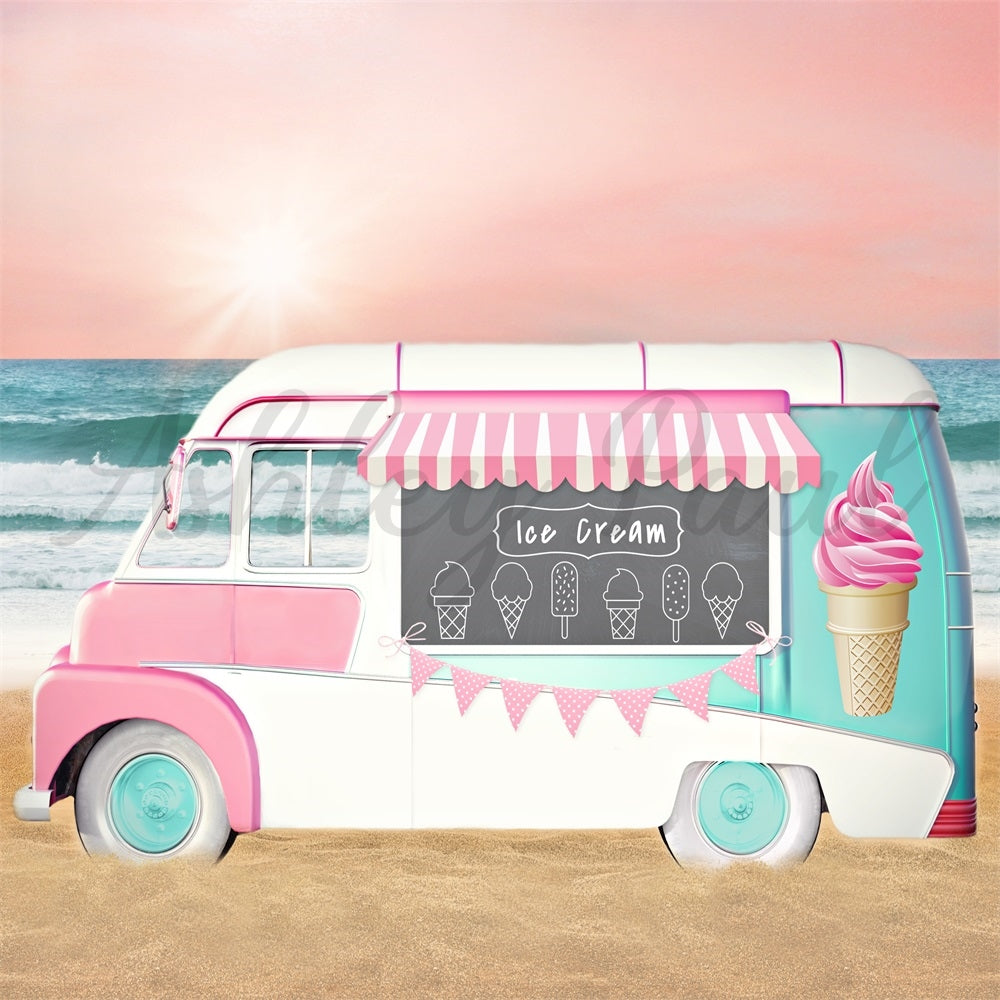 Kate Ice Cream Truck Backdrop Designed by Ashley Paul - Kate Backdrop AU