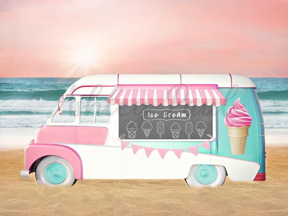 Kate Ice Cream Truck Backdrop Designed by Ashley Paul - Kate Backdrop AU
