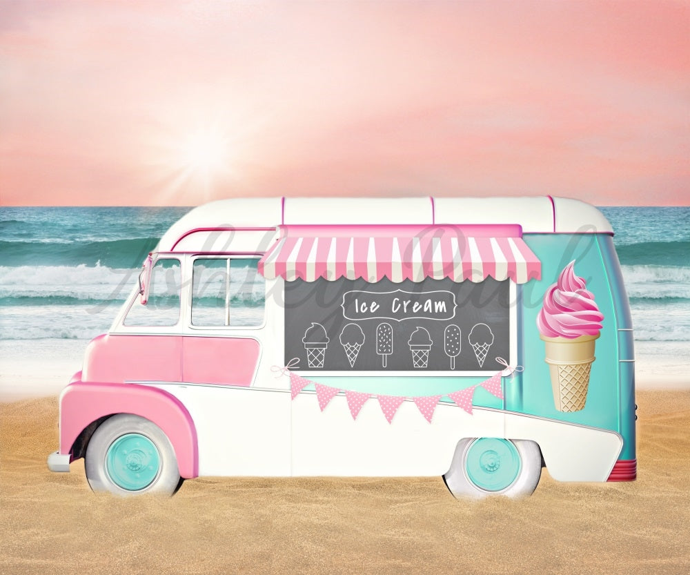 Kate Ice Cream Truck Backdrop Designed by Ashley Paul - Kate Backdrop AU