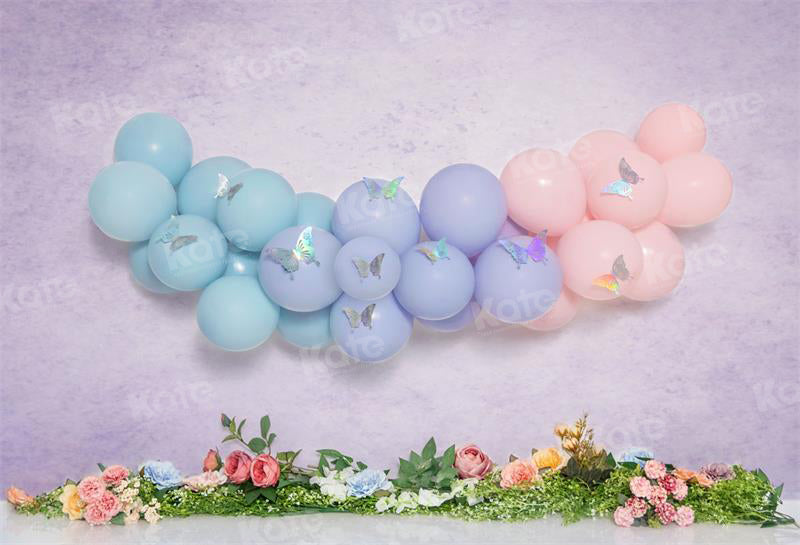 Kate Spring Balloon Butterfly Backdrop Cake Smash for Photography - Kate Backdrop AU