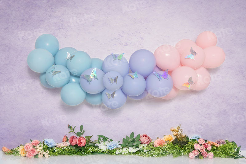 Kate Spring Balloon Butterfly Backdrop Cake Smash for Photography - Kate Backdrop AU