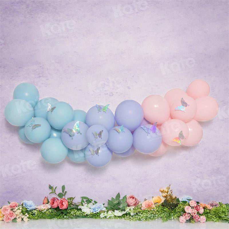 Kate Spring Balloon Butterfly Backdrop Cake Smash for Photography - Kate Backdrop AU
