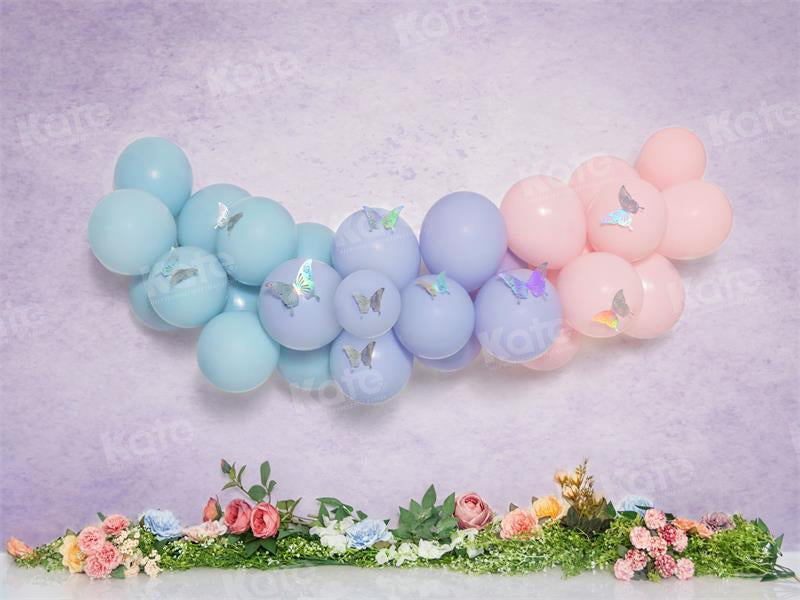 Kate Spring Balloon Butterfly Backdrop Cake Smash for Photography - Kate Backdrop AU