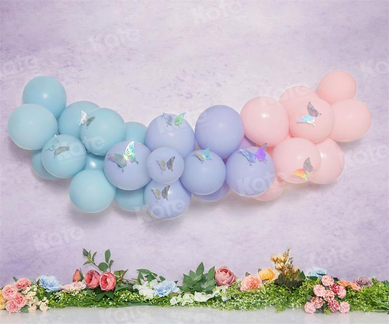 Kate Spring Balloon Butterfly Backdrop Cake Smash for Photography - Kate Backdrop AU