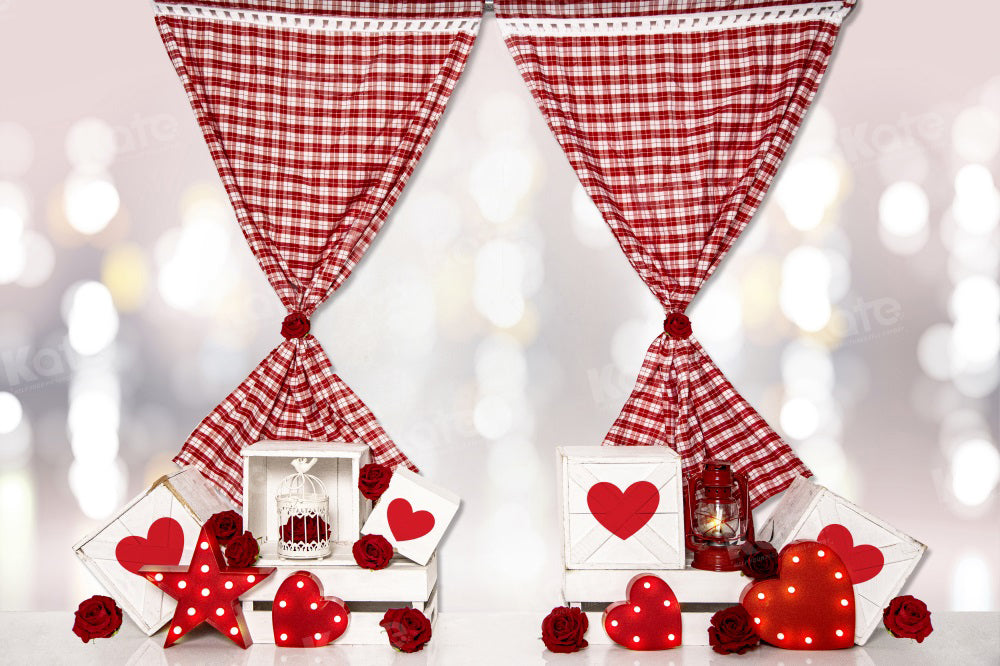 Kate Valentine's Day Love Boxes Bokeh Backdrop for Photography - Kate Backdrop AU