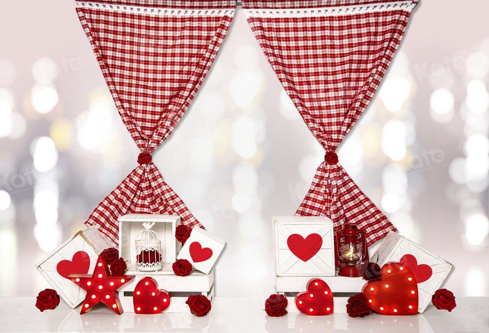 Kate Valentine's Day Love Boxes Bokeh Backdrop for Photography - Kate Backdrop AU