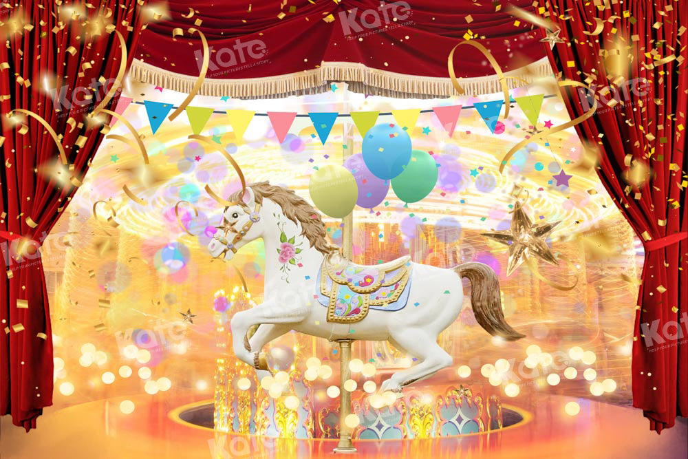 Kate Playground Carousel Backdrop Designed by GQ - Kate Backdrop AU