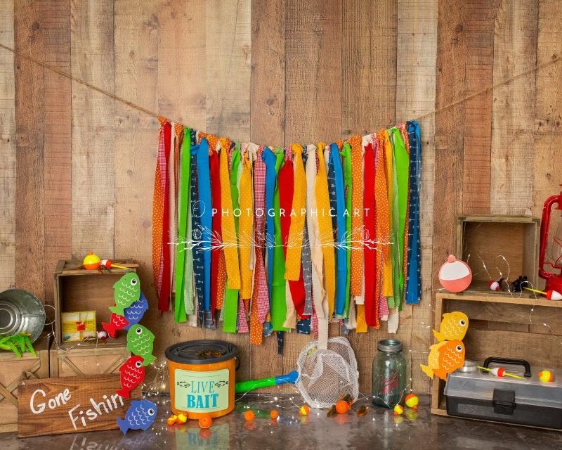 Kate Gone Fishing Backdrop for Photography Designed by Jenna Onyia - Kate Backdrop AU