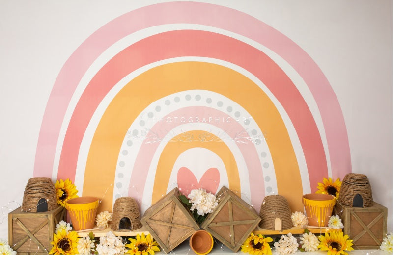 Kate Honey Rainbow Backdrop for Photography Designed by Jenna Onyia - Kate Backdrop AU