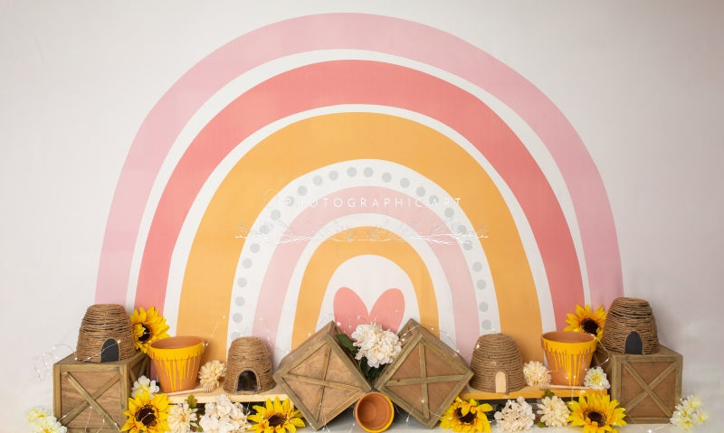 Kate Honey Rainbow Backdrop for Photography Designed by Jenna Onyia - Kate Backdrop AU