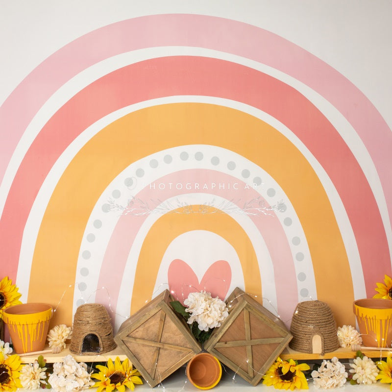 Kate Honey Rainbow Backdrop for Photography Designed by Jenna Onyia - Kate Backdrop AU