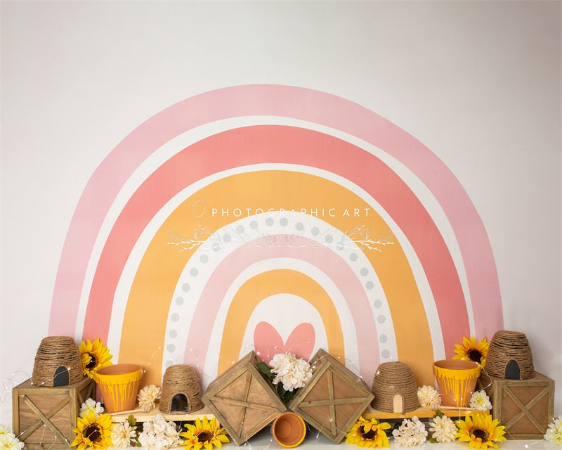 Kate Honey Rainbow Backdrop for Photography Designed by Jenna Onyia - Kate Backdrop AU