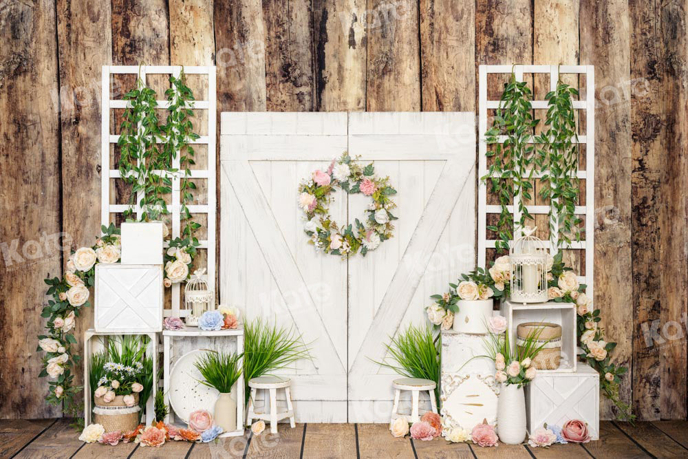 Kate Spring Easter Flower Barn Backdrop Designed by Emetselch - Kate Backdrop AU