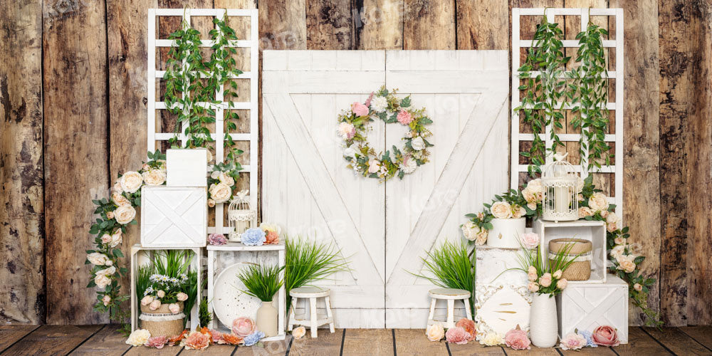 Kate Spring Easter Flower Barn Backdrop Designed by Emetselch - Kate Backdrop AU