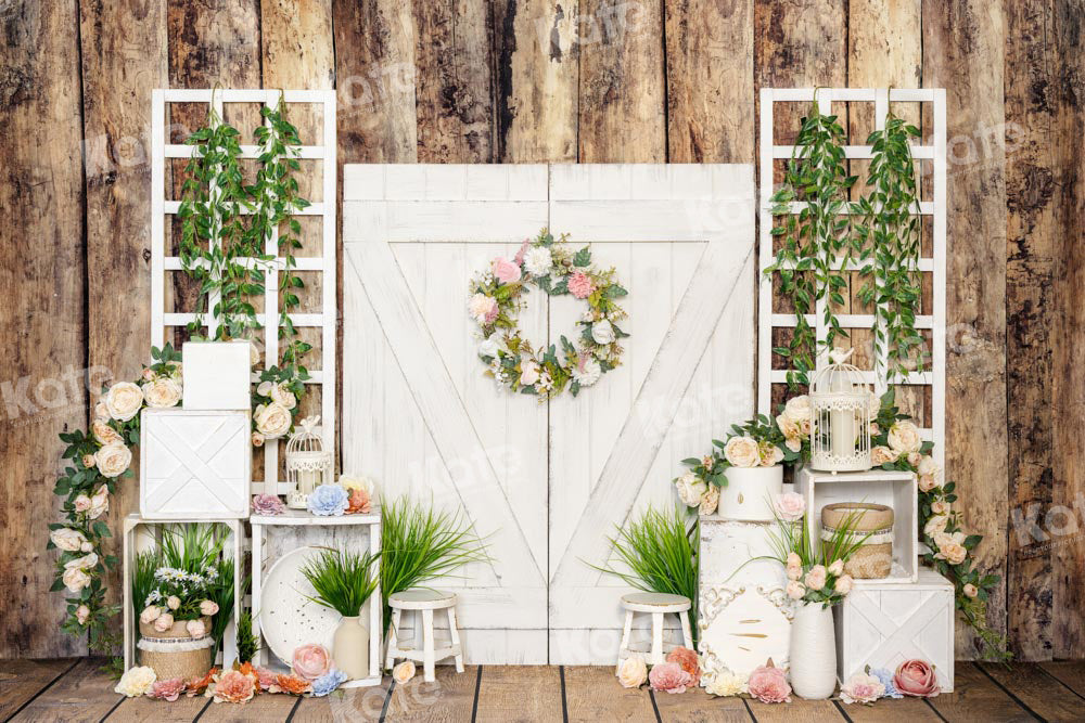 Kate Spring Easter Flower Barn Backdrop Designed by Emetselch - Kate Backdrop AU