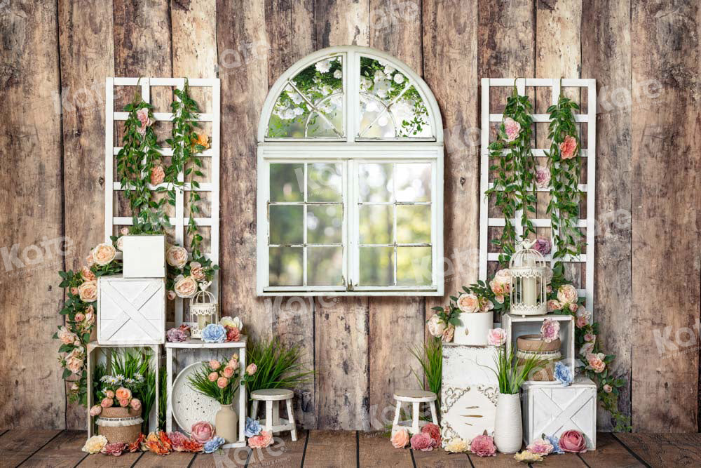 Kate Spring Easter Backdrop Flower Wood Designed by Emetselch - Kate Backdrop AU