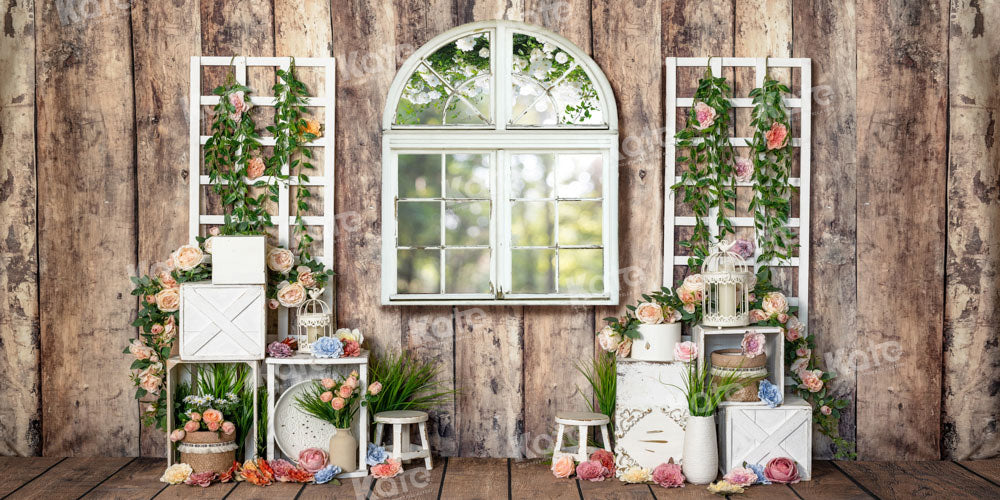 Kate Spring Easter Backdrop Flower Wood Designed by Emetselch - Kate Backdrop AU