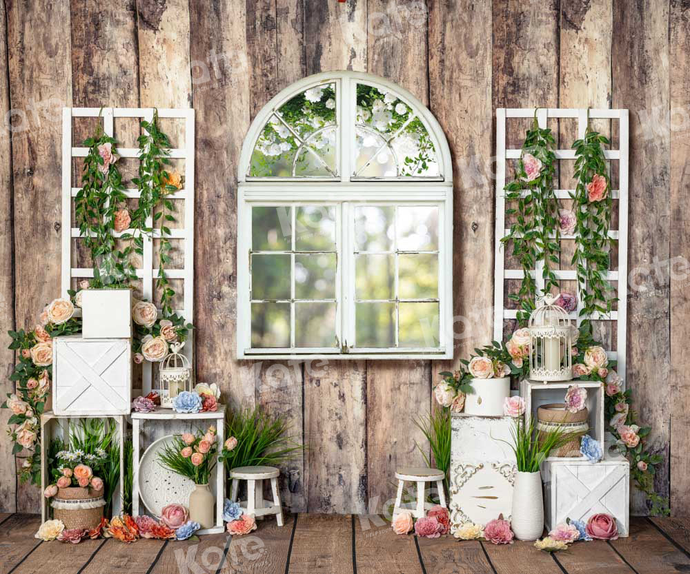 Kate Spring Easter Backdrop Flower Wood Designed by Emetselch - Kate Backdrop AU