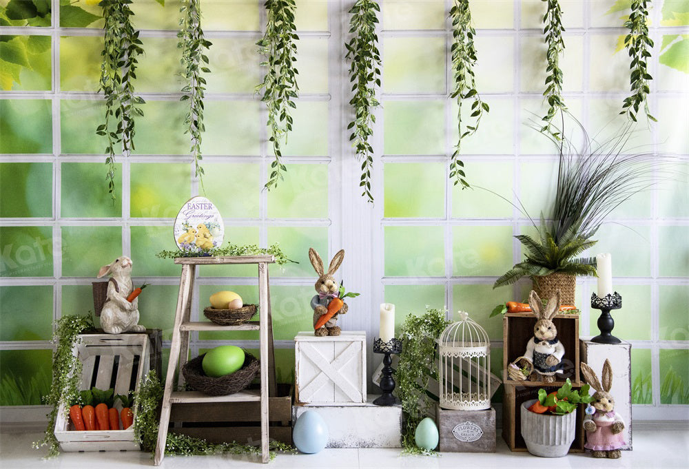 Kate Spring Easter Bunny Window Backdrop for Photography - Kate Backdrop AU