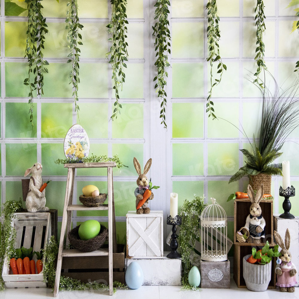 Kate Spring Easter Bunny Window Backdrop for Photography - Kate Backdrop AU