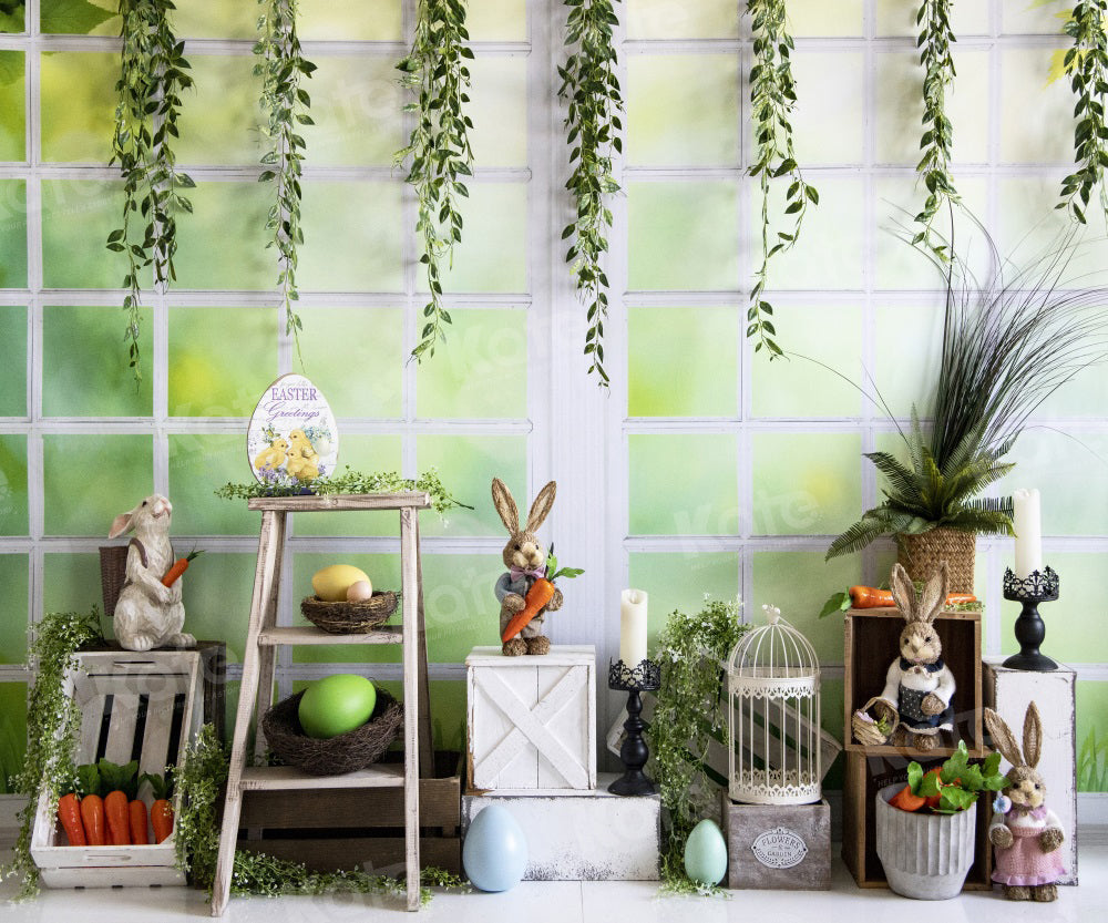 Kate Spring Easter Bunny Window Backdrop for Photography - Kate Backdrop AU