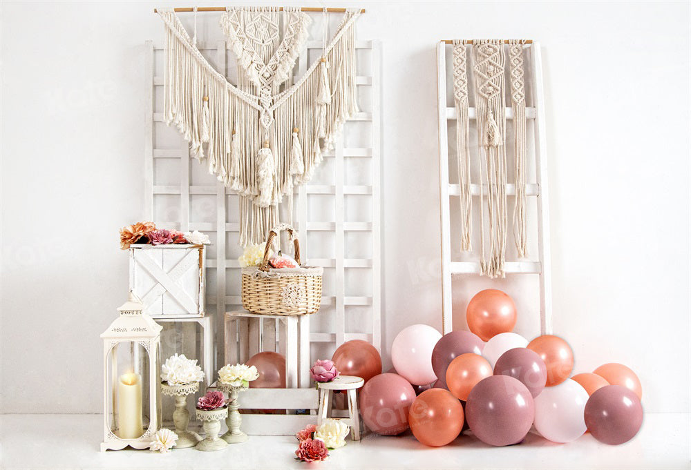 Kate Boho Floral Balloon Backdrop for Photography - Kate Backdrop AU