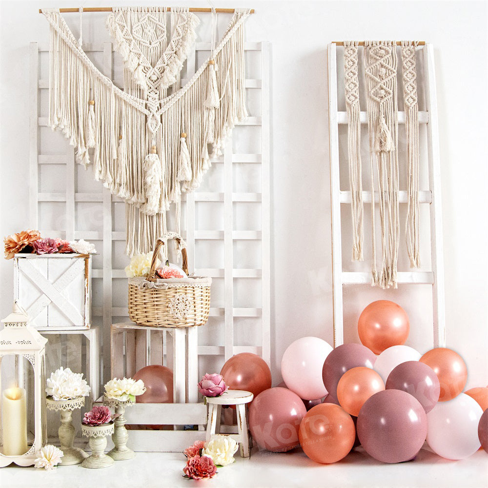 Kate Boho Floral Balloon Backdrop for Photography - Kate Backdrop AU