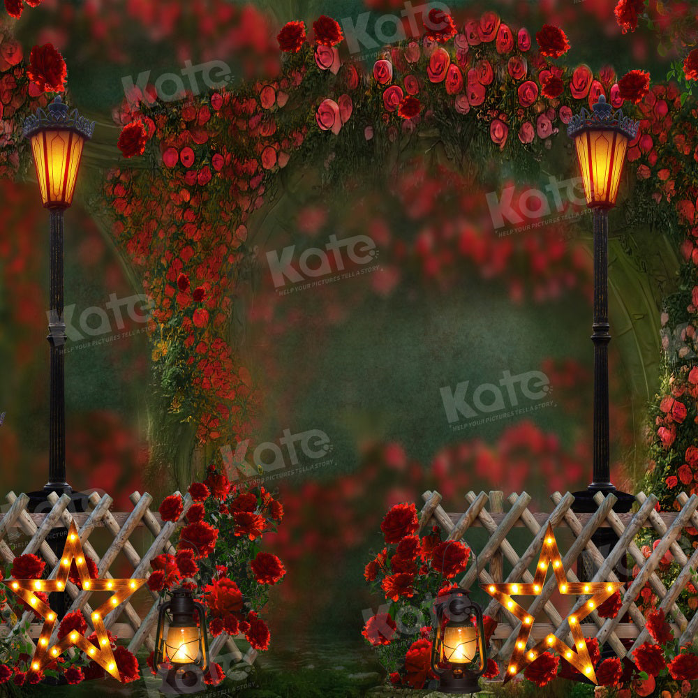 Kate Valentine's Day Backdrop Rose Garden Arch for Photography - Kate Backdrop AU