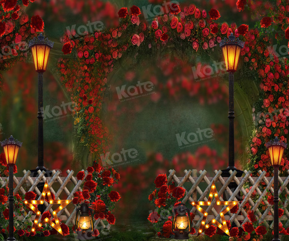 Kate Valentine's Day Backdrop Rose Garden Arch for Photography - Kate Backdrop AU