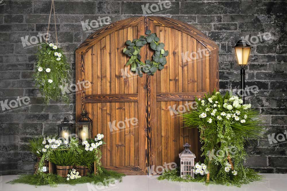 Kate Spring Grassland Backdrop Barn Door Designed by Emetselch - Kate Backdrop AU