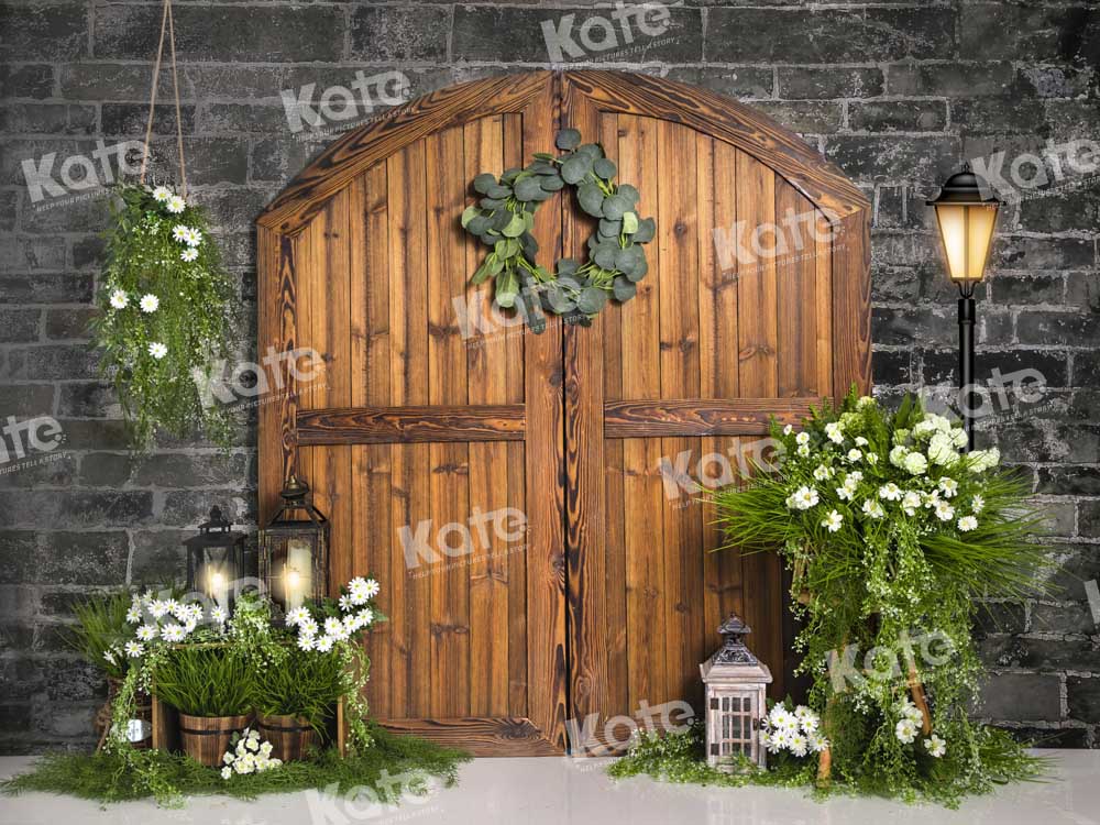 Kate Spring Grassland Backdrop Barn Door Designed by Emetselch - Kate Backdrop AU