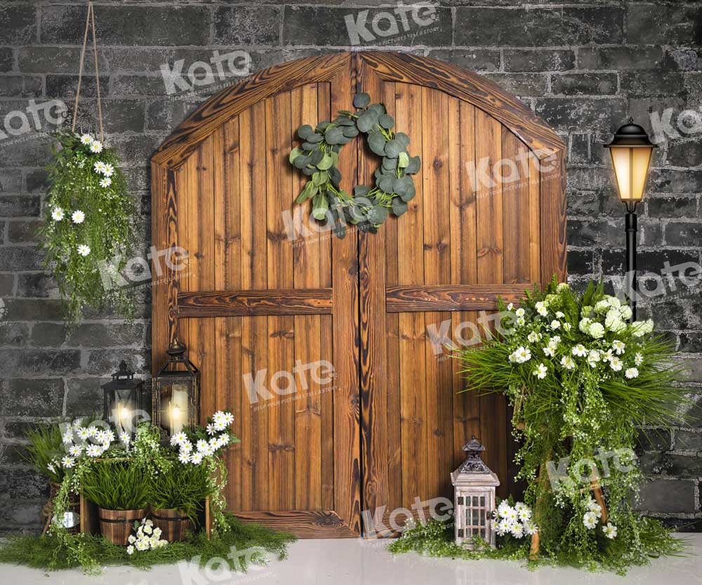 Kate Spring Grassland Backdrop Barn Door Designed by Emetselch - Kate Backdrop AU