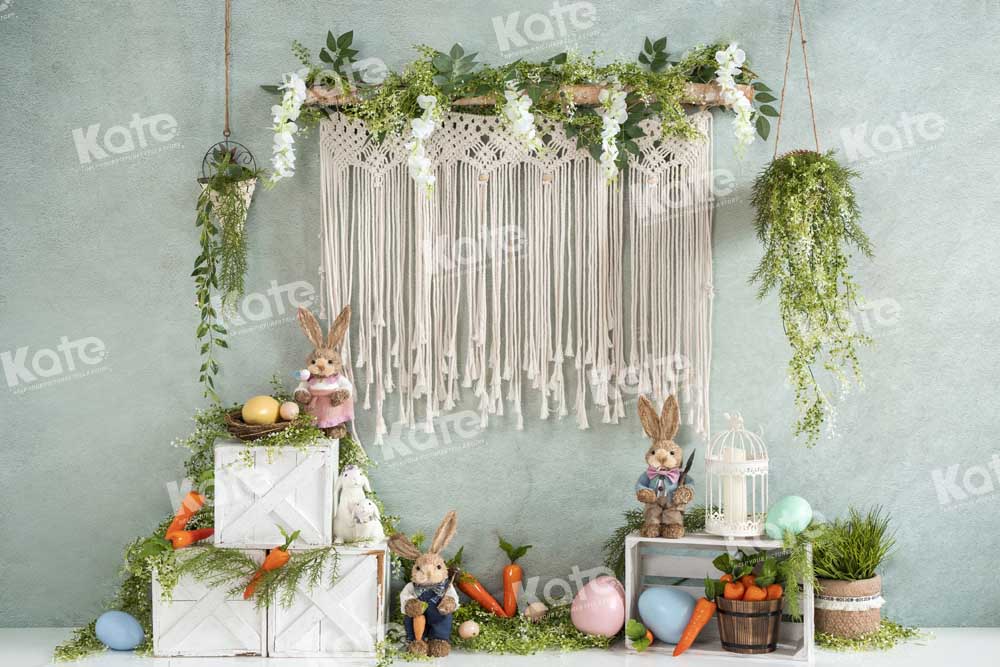 Kate Boho Easter Bunny Lawn Backdrop Designed by Emetselch - Kate Backdrop AU