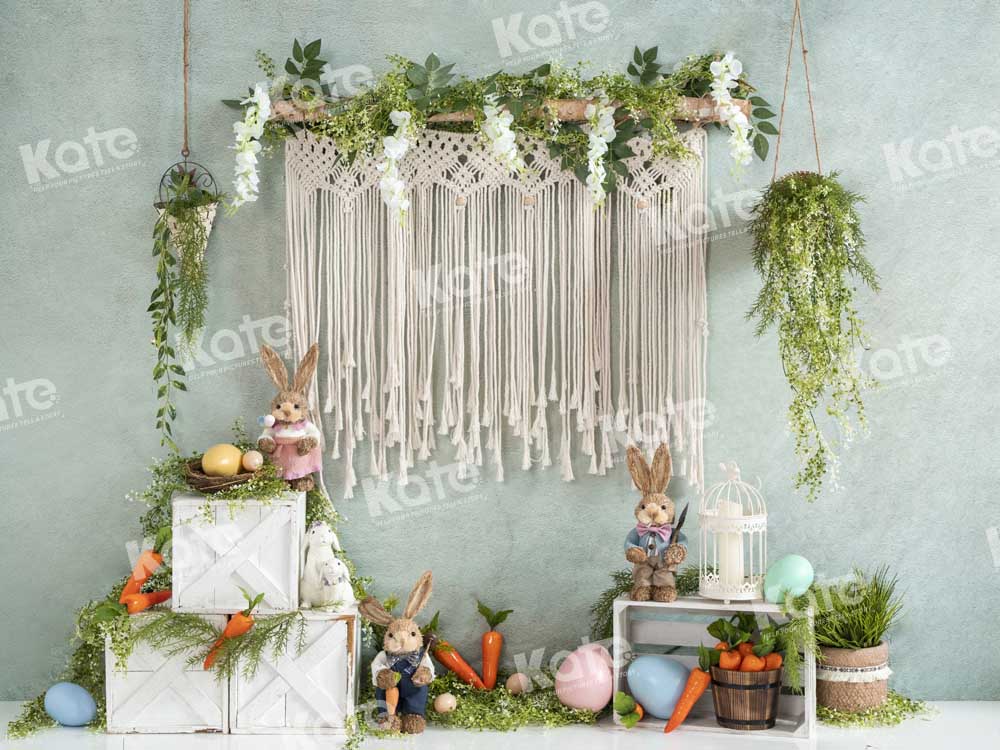 Kate Boho Easter Bunny Lawn Backdrop Designed by Emetselch - Kate Backdrop AU