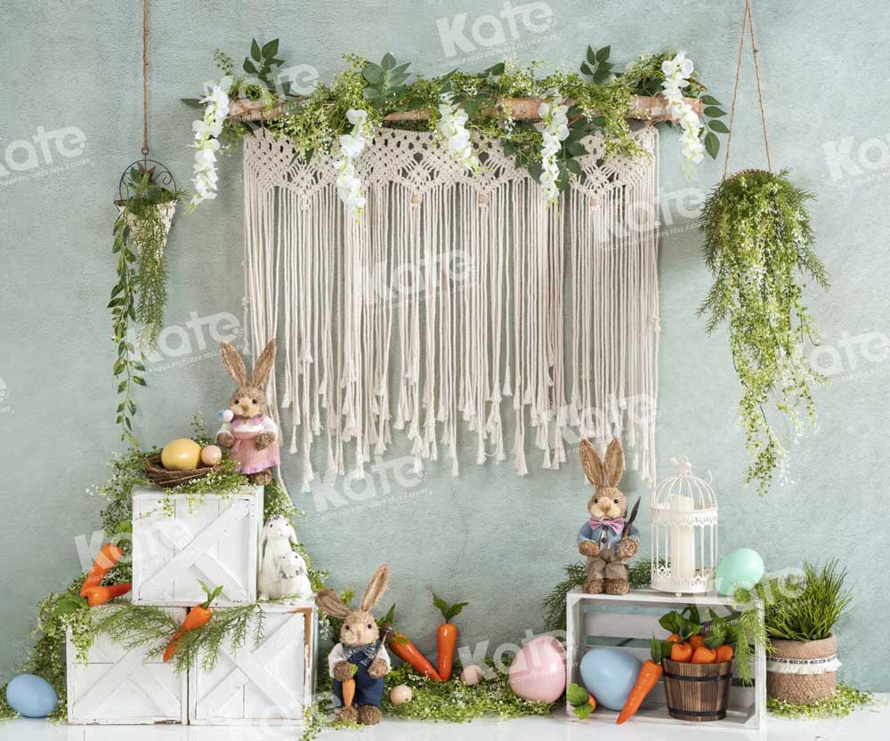 Kate Boho Easter Bunny Lawn Backdrop Designed by Emetselch - Kate Backdrop AU